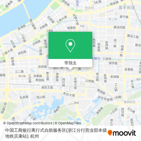中国工商银行离行式自助服务区(浙江分行营业部本级地铁滨康站)地图