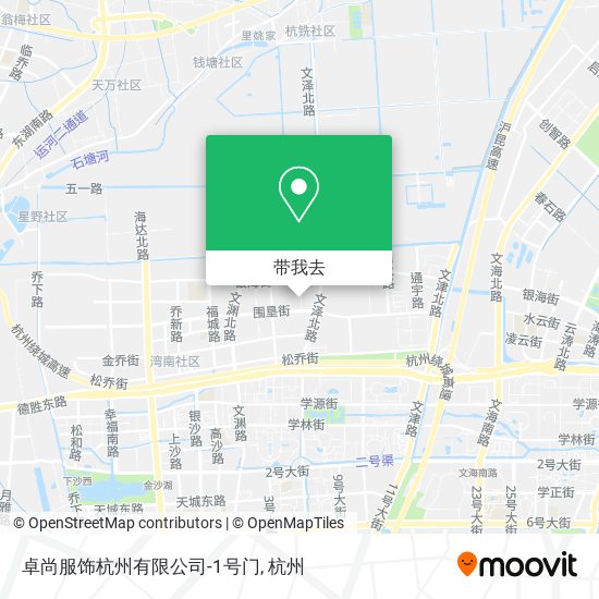 卓尚服饰杭州有限公司-1号门地图