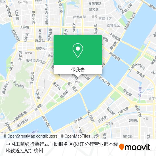 中国工商银行离行式自助服务区(浙江分行营业部本级地铁近江站)地图