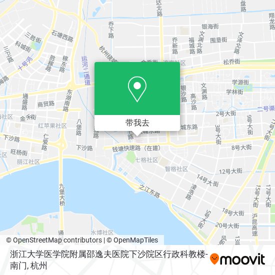 浙江大学医学院附属邵逸夫医院下沙院区行政科教楼-南门地图