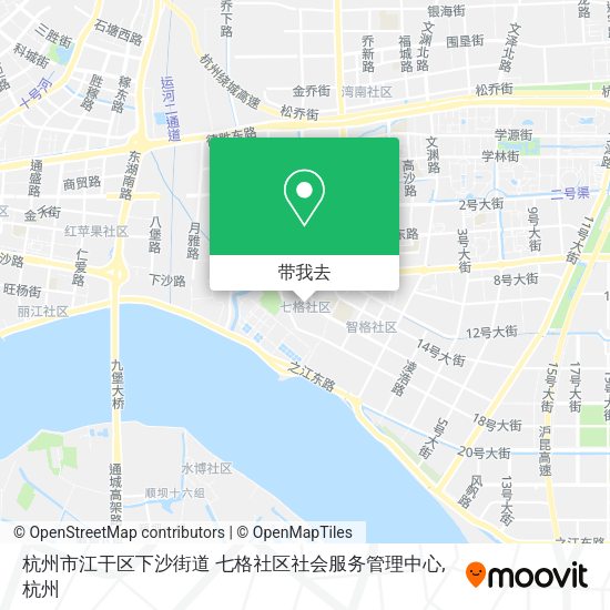 杭州市江干区下沙街道 七格社区社会服务管理中心地图