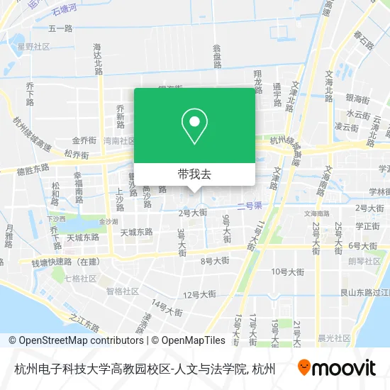 杭州电子科技大学高教园校区-人文与法学院地图
