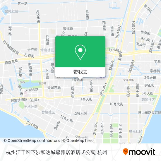杭州江干区下沙和达城馨雅居酒店式公寓地图