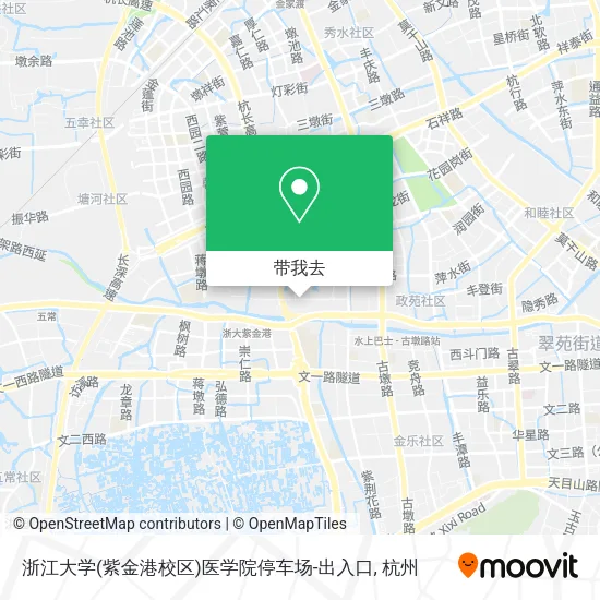 浙江大学(紫金港校区)医学院停车场-出入口地图
