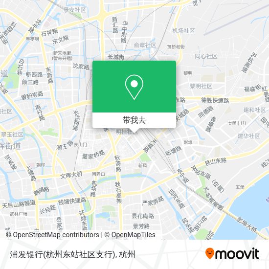 浦发银行(杭州东站社区支行)地图