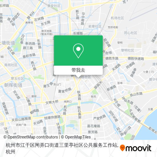 杭州市江干区闸弄口街道三里亭社区公共服务工作站地图