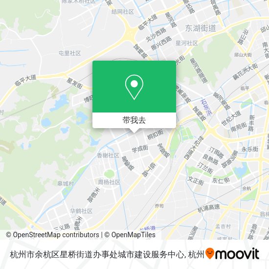 杭州市余杭区星桥街道办事处城市建设服务中心地图