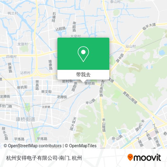 杭州安得电子有限公司-南门地图