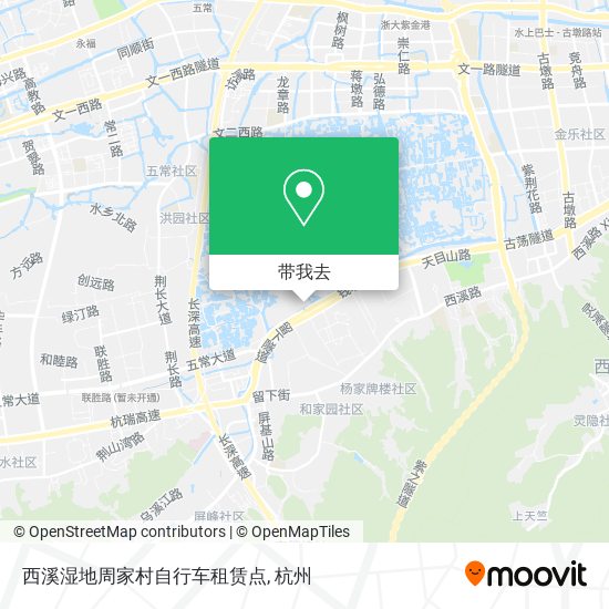 西溪湿地周家村自行车租赁点地图