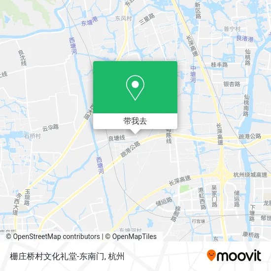 栅庄桥村文化礼堂-东南门地图