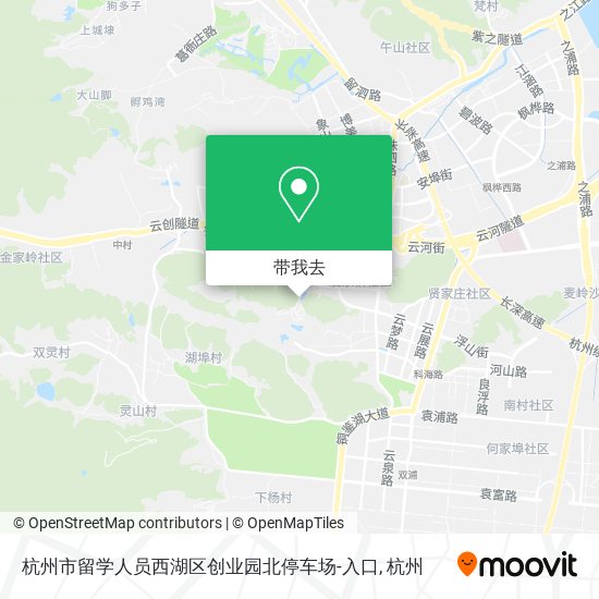 杭州市留学人员西湖区创业园北停车场-入口地图