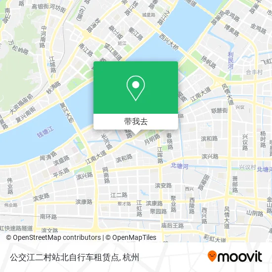 公交江二村站北自行车租赁点地图