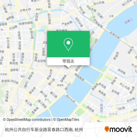 杭州公共自行车新业路富春路口西南地图