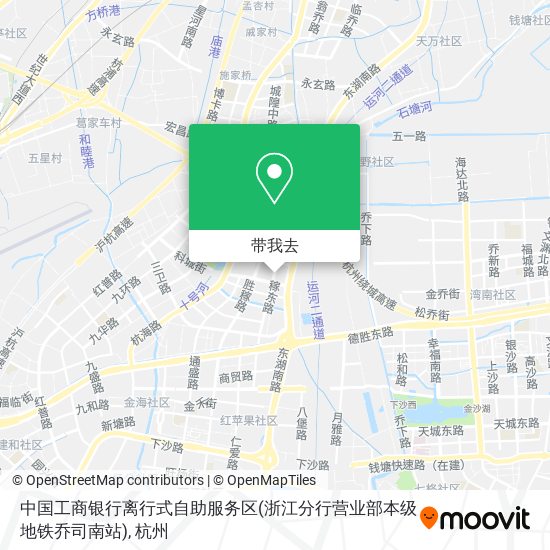 中国工商银行离行式自助服务区(浙江分行营业部本级地铁乔司南站)地图