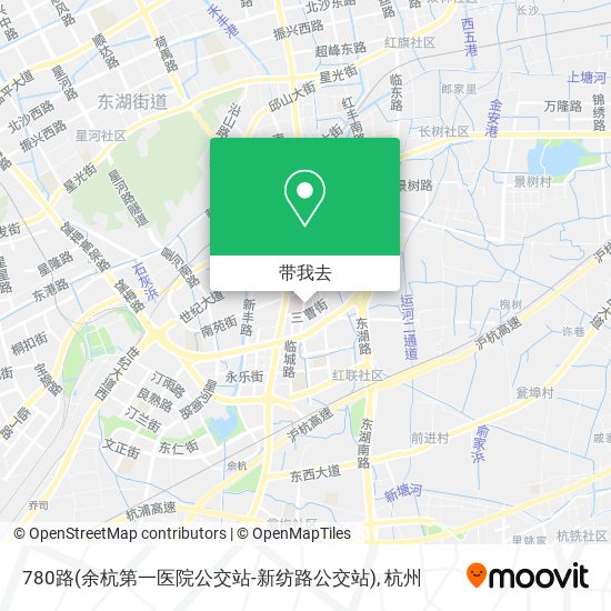 780路(余杭第一医院公交站-新纺路公交站)地图