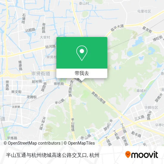半山互通与杭州绕城高速公路交叉口地图