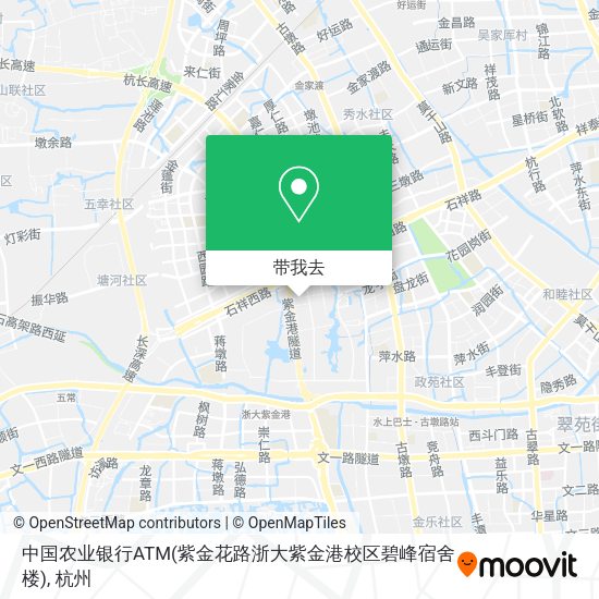 中国农业银行ATM(紫金花路浙大紫金港校区碧峰宿舍楼)地图