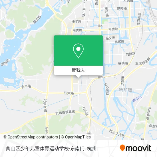 萧山区少年儿童体育运动学校-东南门地图