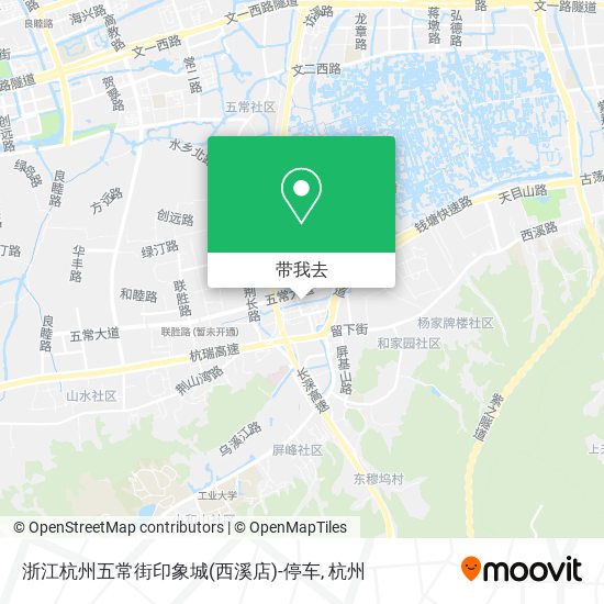 浙江杭州五常街印象城(西溪店)-停车地图