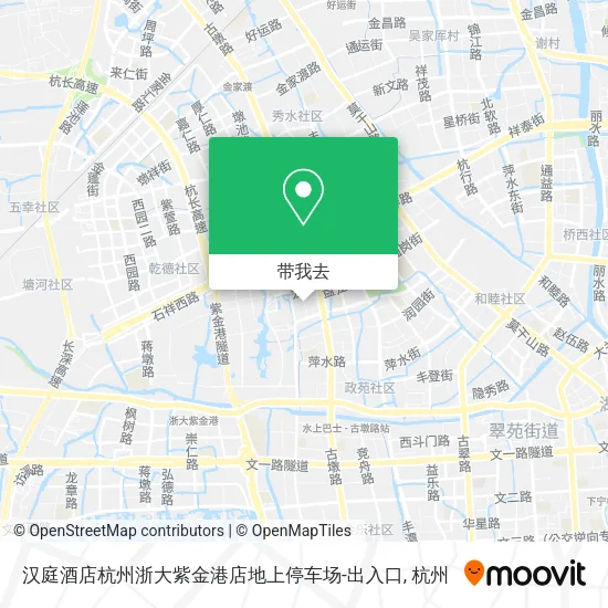 汉庭酒店杭州浙大紫金港店地上停车场-出入口地图