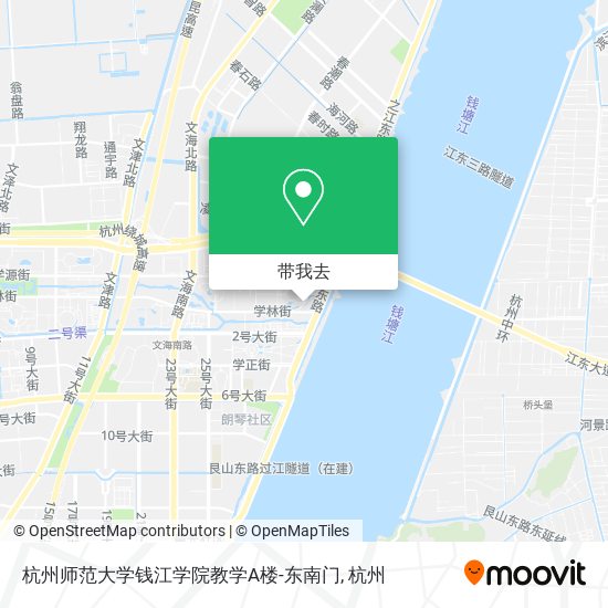杭州师范大学钱江学院教学A楼-东南门地图