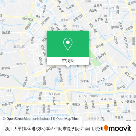 浙江大学(紫金港校区)本科生院求是学院-西南门地图