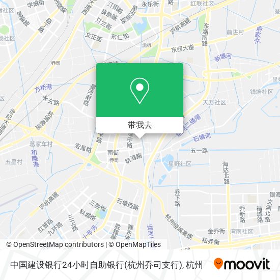 中国建设银行24小时自助银行(杭州乔司支行)地图