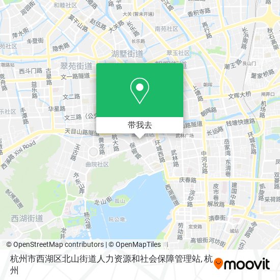 杭州市西湖区北山街道人力资源和社会保障管理站地图