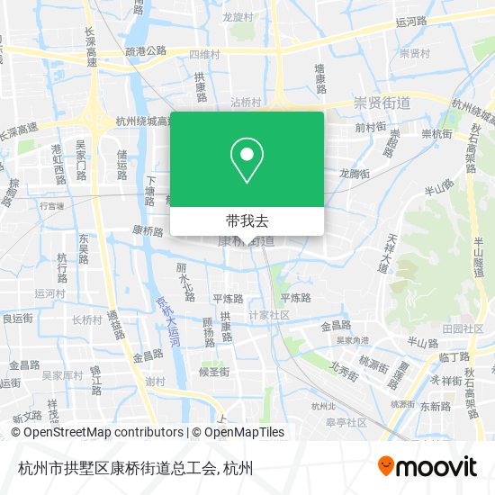 杭州市拱墅区康桥街道总工会地图