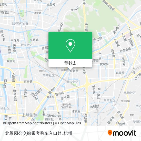 北景园公交站乘客乘车入口处地图
