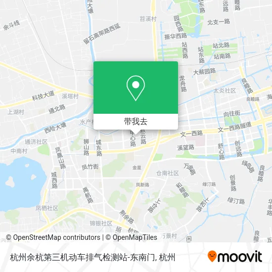 杭州余杭第三机动车排气检测站-东南门地图