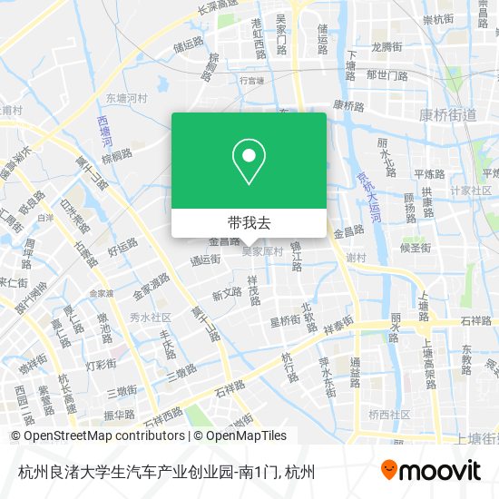 杭州良渚大学生汽车产业创业园-南1门地图
