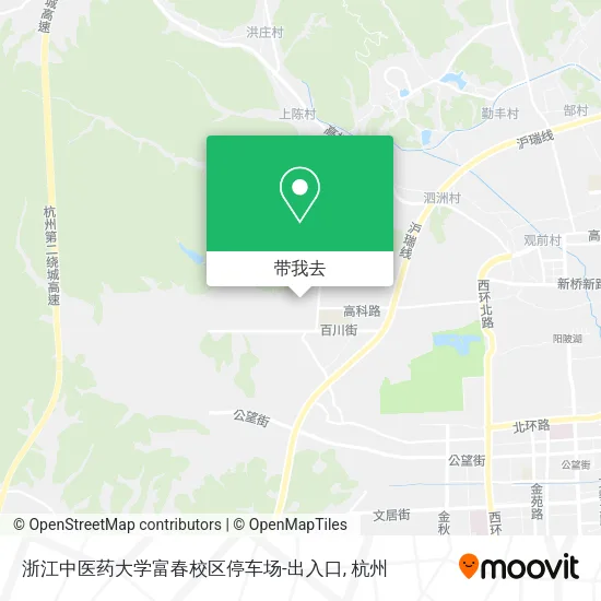 浙江中医药大学富春校区停车场-出入口地图