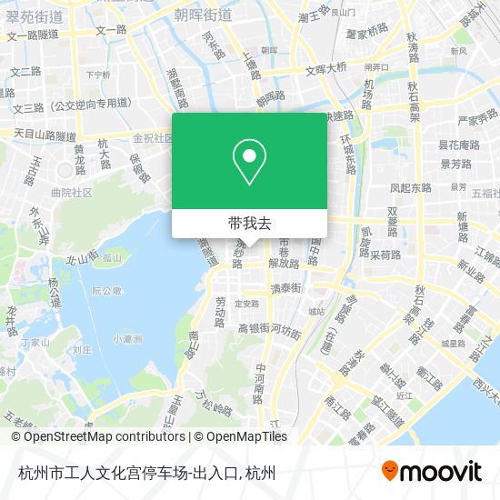 杭州市工人文化宫停车场-出入口地图