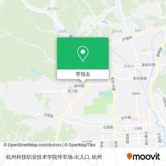杭州科技职业技术学院停车场-出入口地图