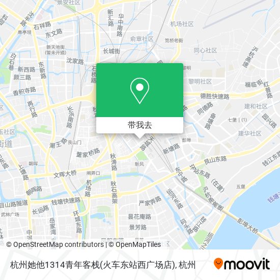 杭州她他1314青年客栈(火车东站西广场店)地图