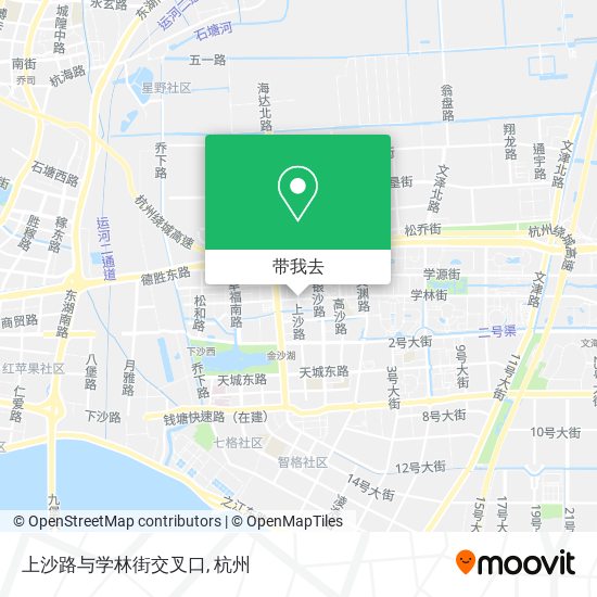 上沙路与学林街交叉口地图