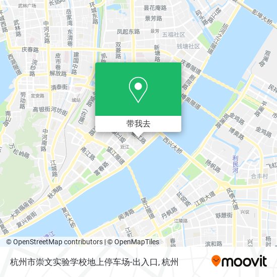 杭州市崇文实验学校地上停车场-出入口地图
