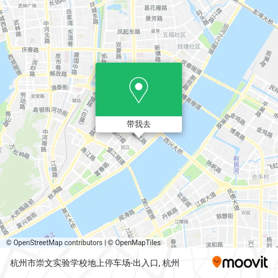 杭州市崇文实验学校地上停车场-出入口地图