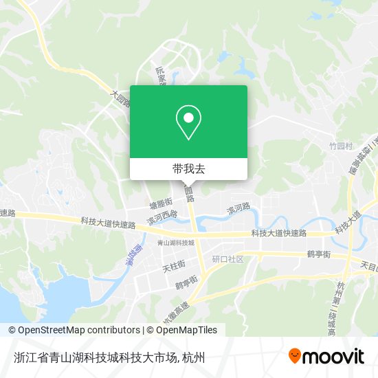 浙江省青山湖科技城科技大市场地图