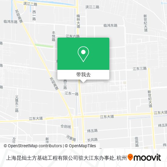 上海昆灿土方基础工程有限公司驻大江东办事处地图