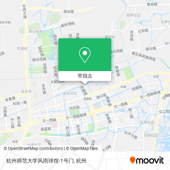 杭州师范大学风雨球馆-1号门地图
