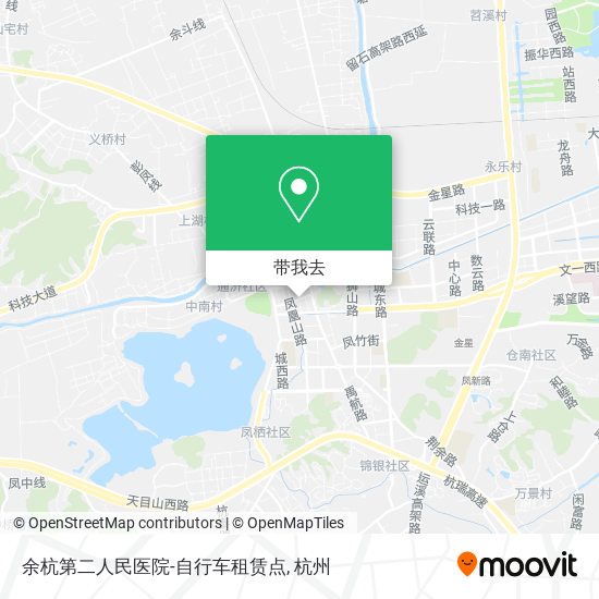 余杭第二人民医院-自行车租赁点地图