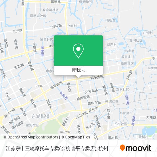 江苏宗申三轮摩托车专卖(余杭临平专卖店)地图