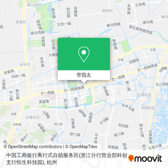 中国工商银行离行式自助服务区(浙江分行营业部科创支行恒生科技园)地图