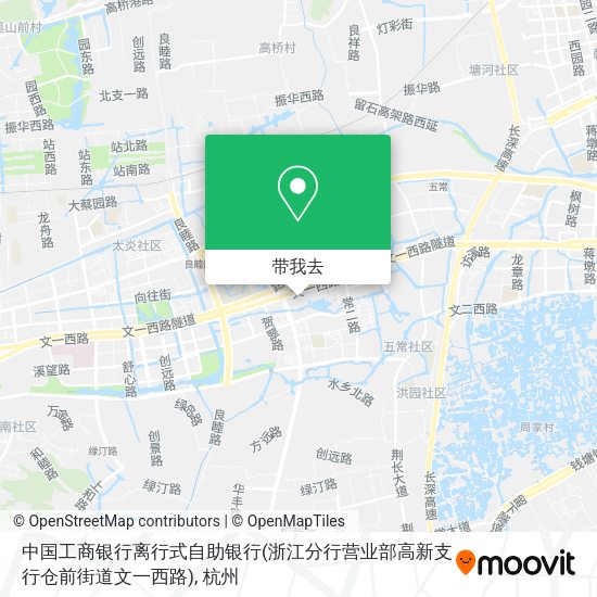 中国工商银行离行式自助银行(浙江分行营业部高新支行仓前街道文一西路)地图