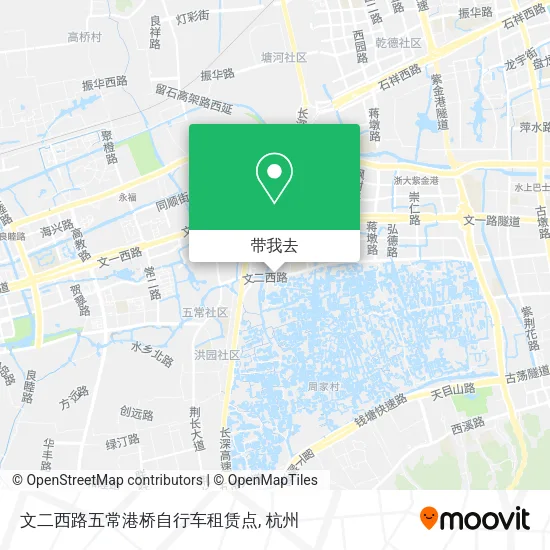 文二西路五常港桥自行车租赁点地图