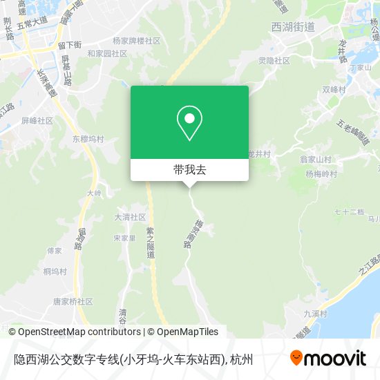 隐西湖公交数字专线(小牙坞-火车东站西)地图