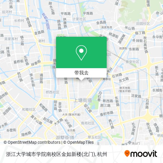 浙江大学城市学院南校区金如新楼(北门)地图