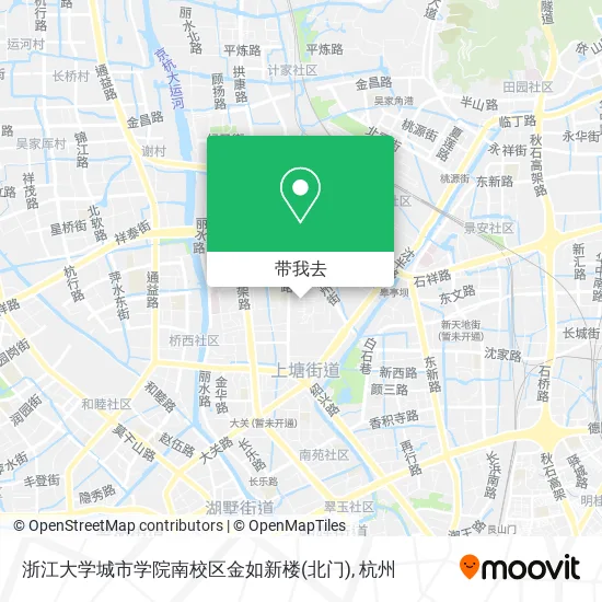 浙江大学城市学院南校区金如新楼(北门)地图